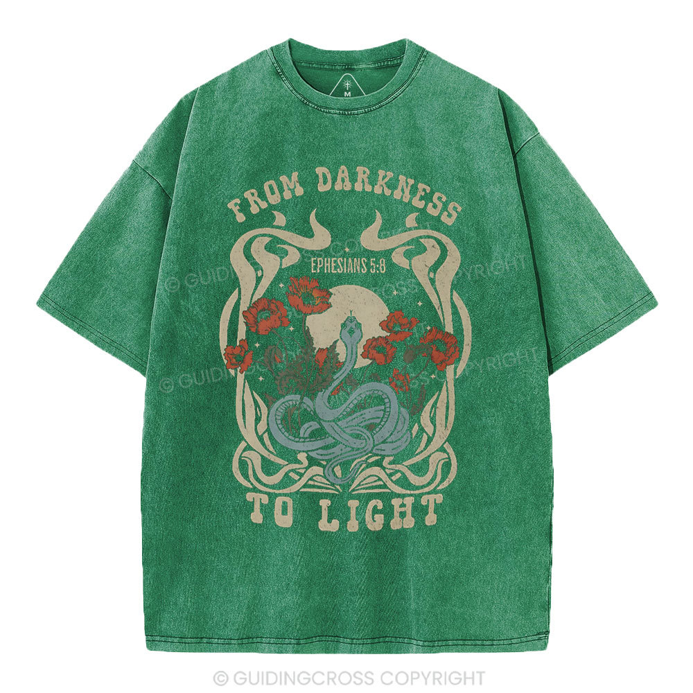 From Darness To Light Christian Washed T-Shirt