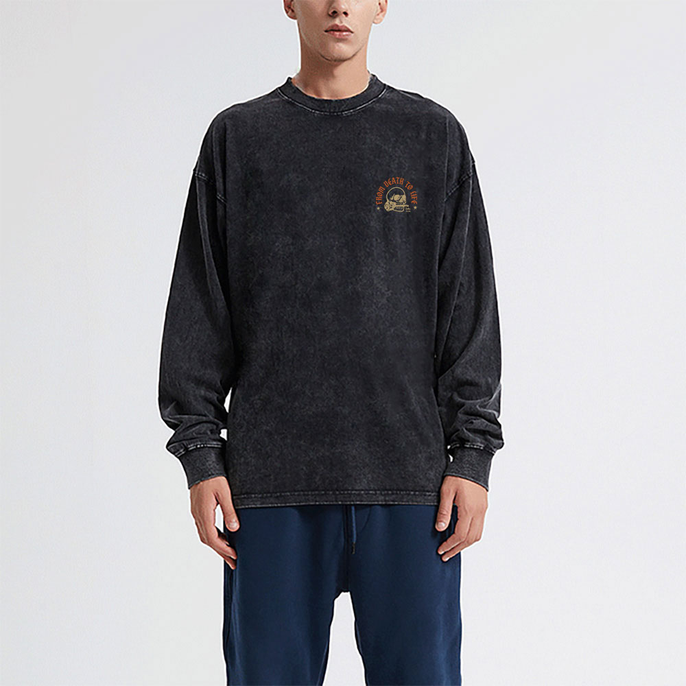 From Death To Life Washed Long Sleeve T-Shirt
