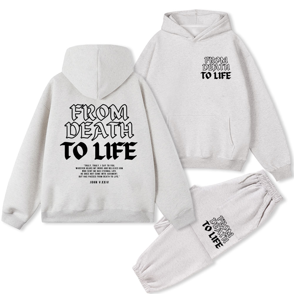 From Death To Life Christian Fleece Hoodie Set