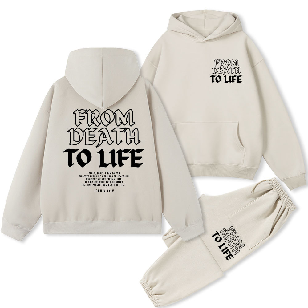 From Death To Life Christian Fleece Hoodie Set
