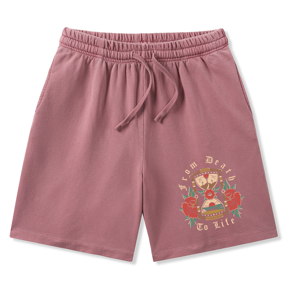 From Death To Life Christian Washed Shorts