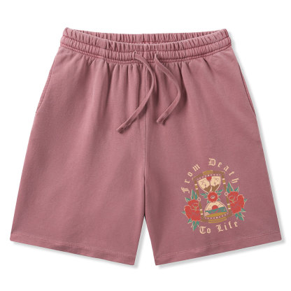 From Death To Life Christian Washed Shorts