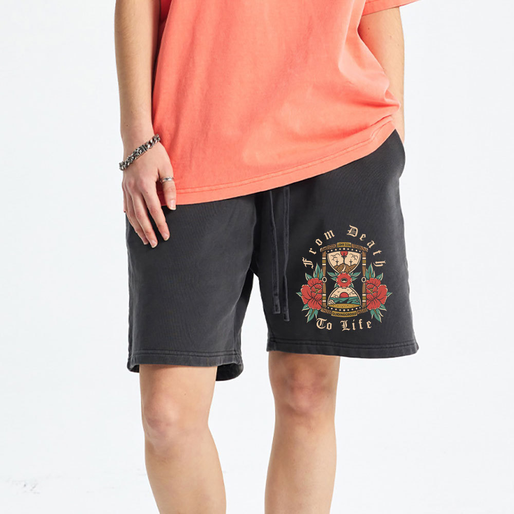 From Death To Life Christian Washed Shorts