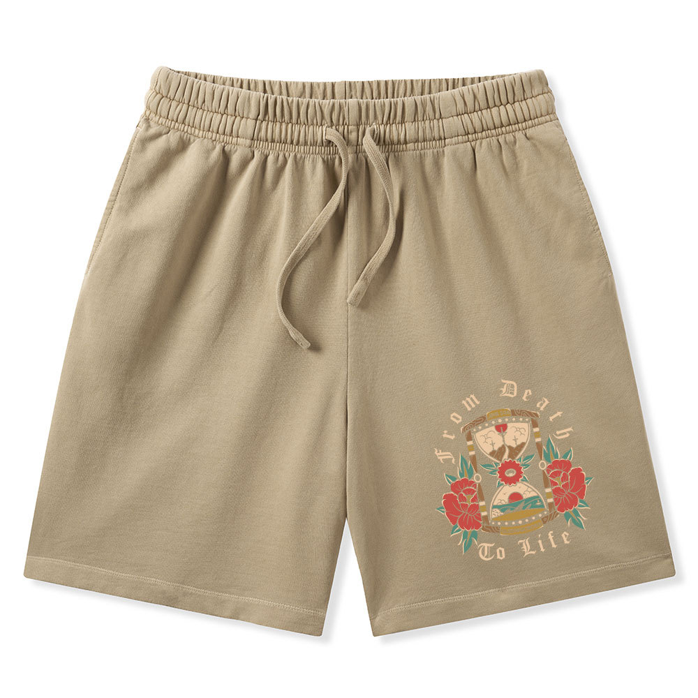 From Death To Life Christian Washed Shorts