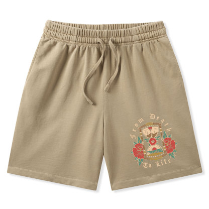 From Death To Life Christian Washed Shorts