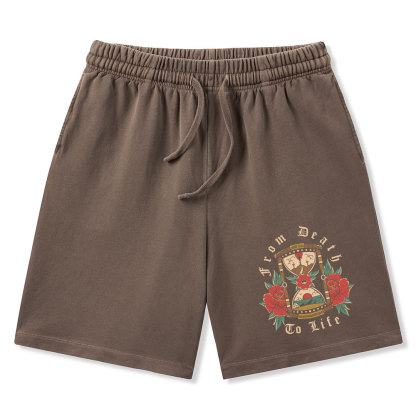 From Death To Life Christian Washed Shorts