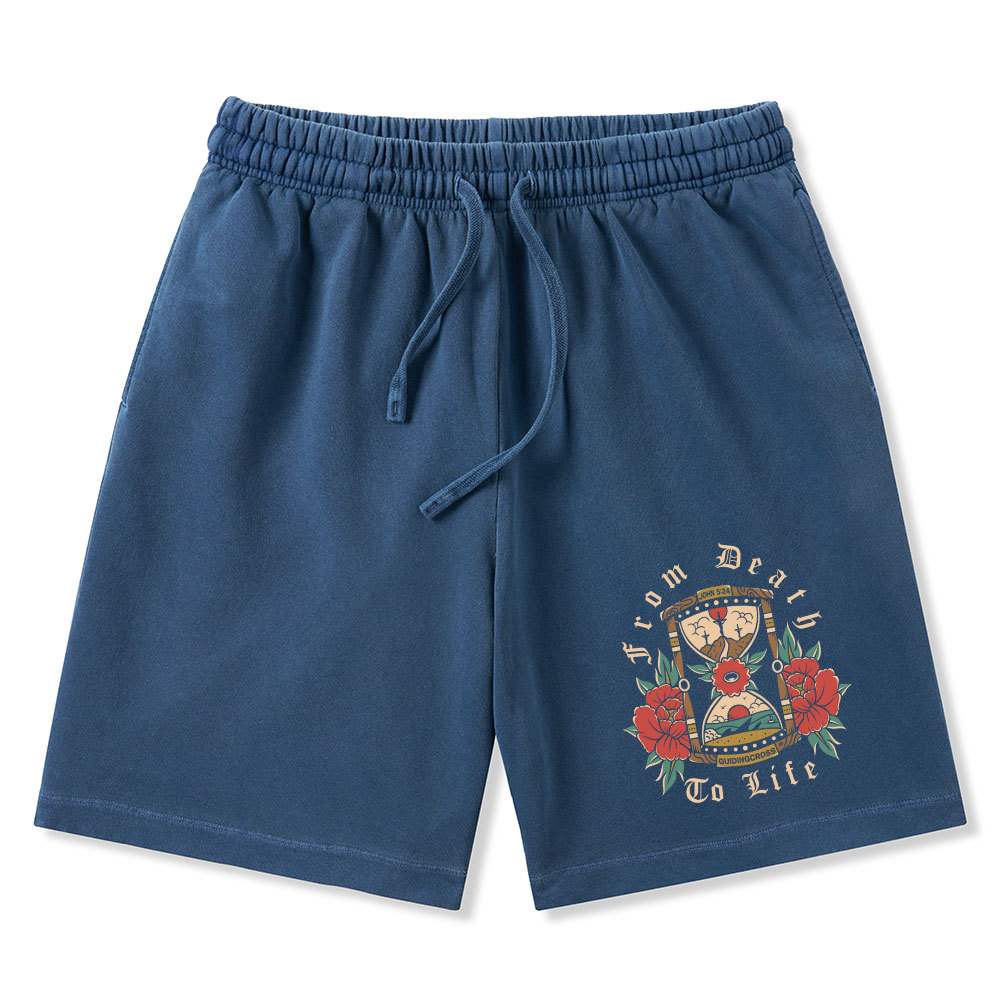 From Death To Life Christian Washed Shorts