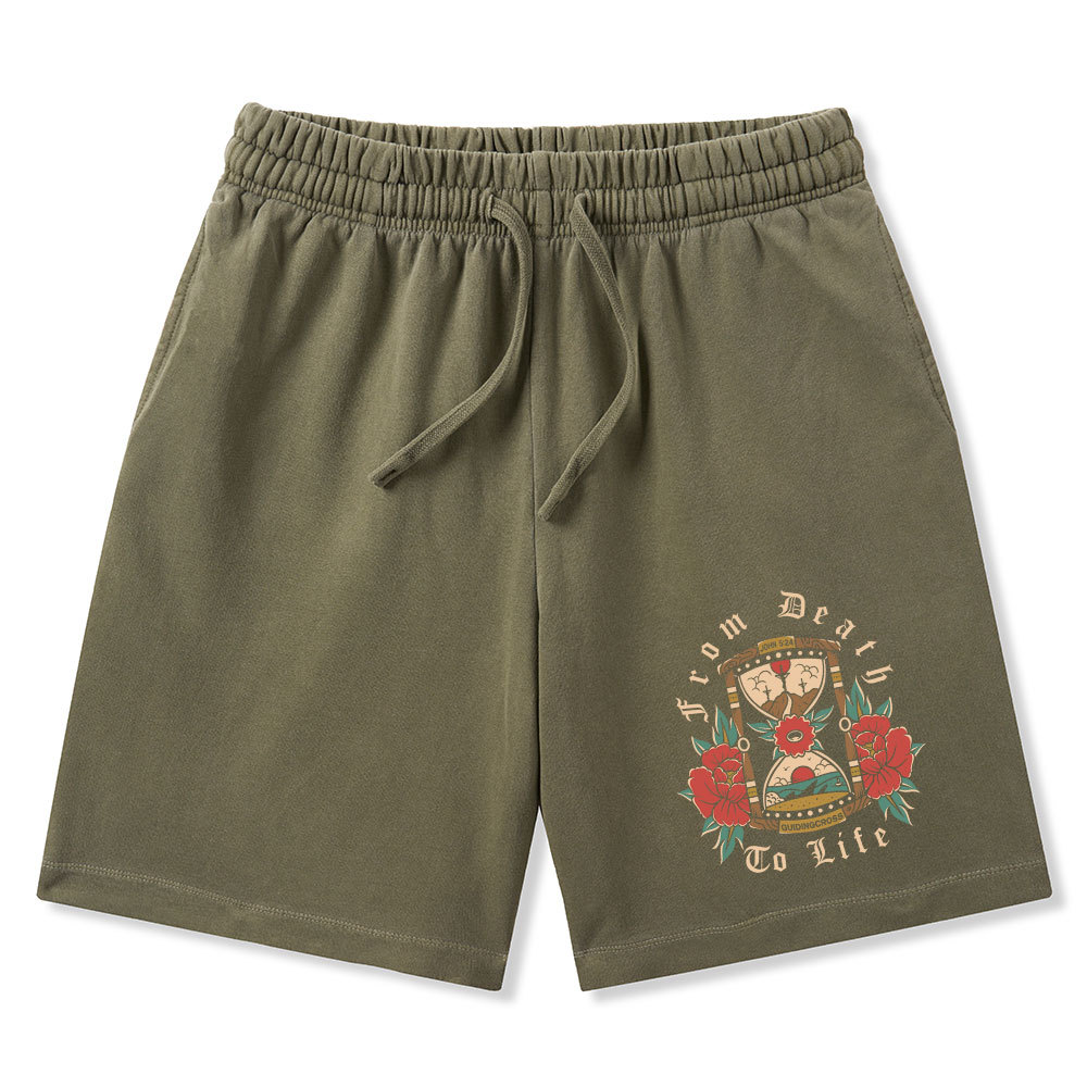 From Death To Life Christian Washed Shorts