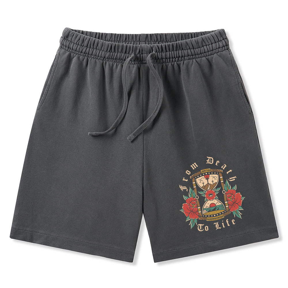 From Death To Life Christian Washed Shorts