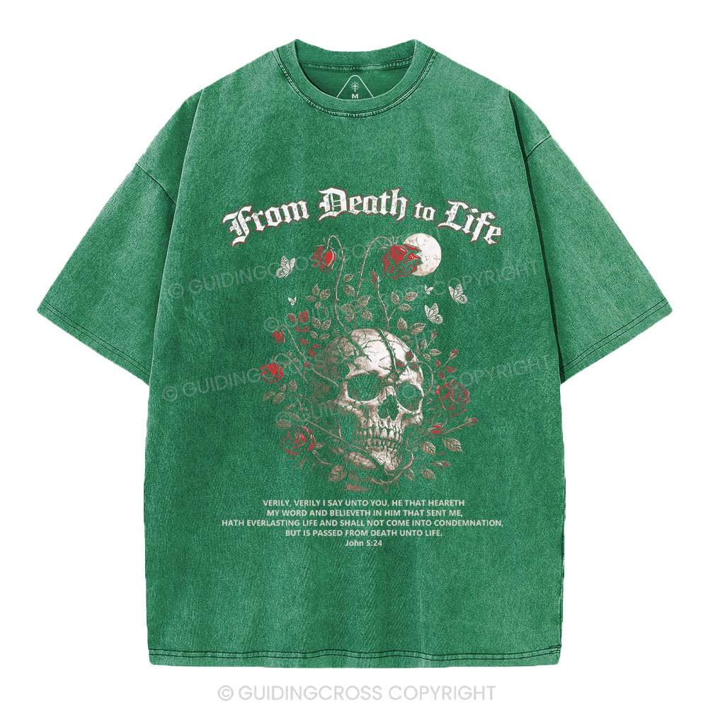 From Death To Life Christian Washed T-Shirt