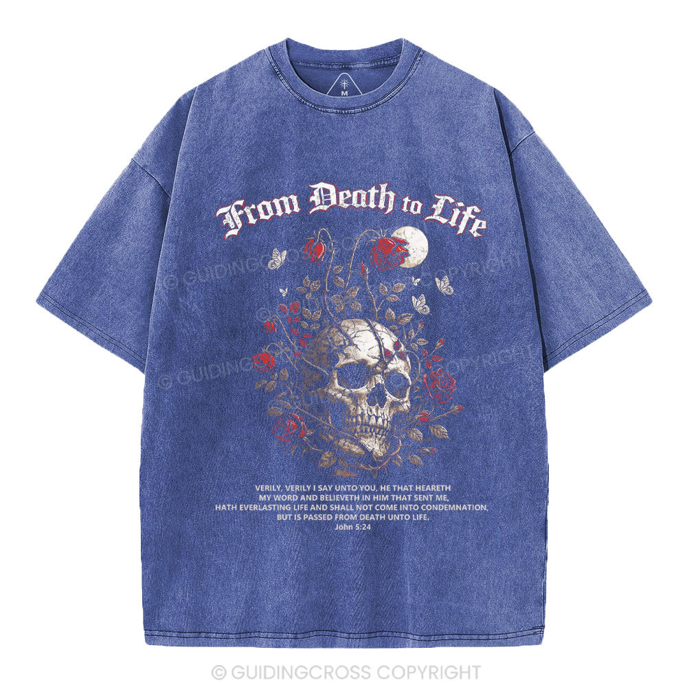 From Death To Life Christian Washed T-Shirt