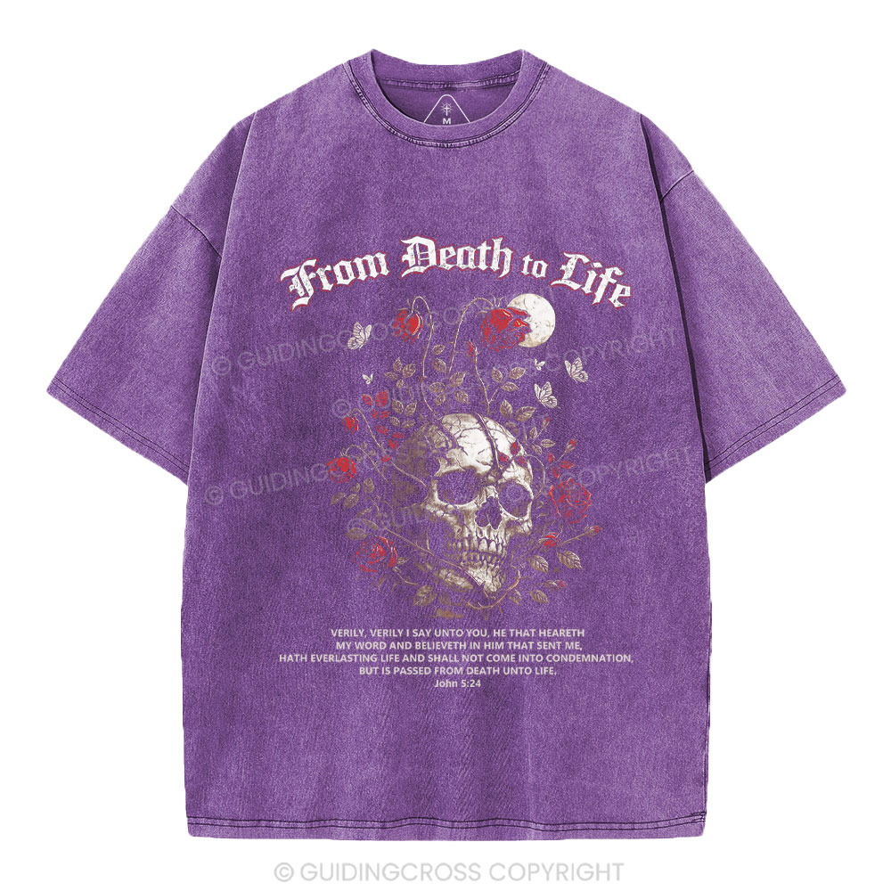 From Death To Life Christian Washed T-Shirt
