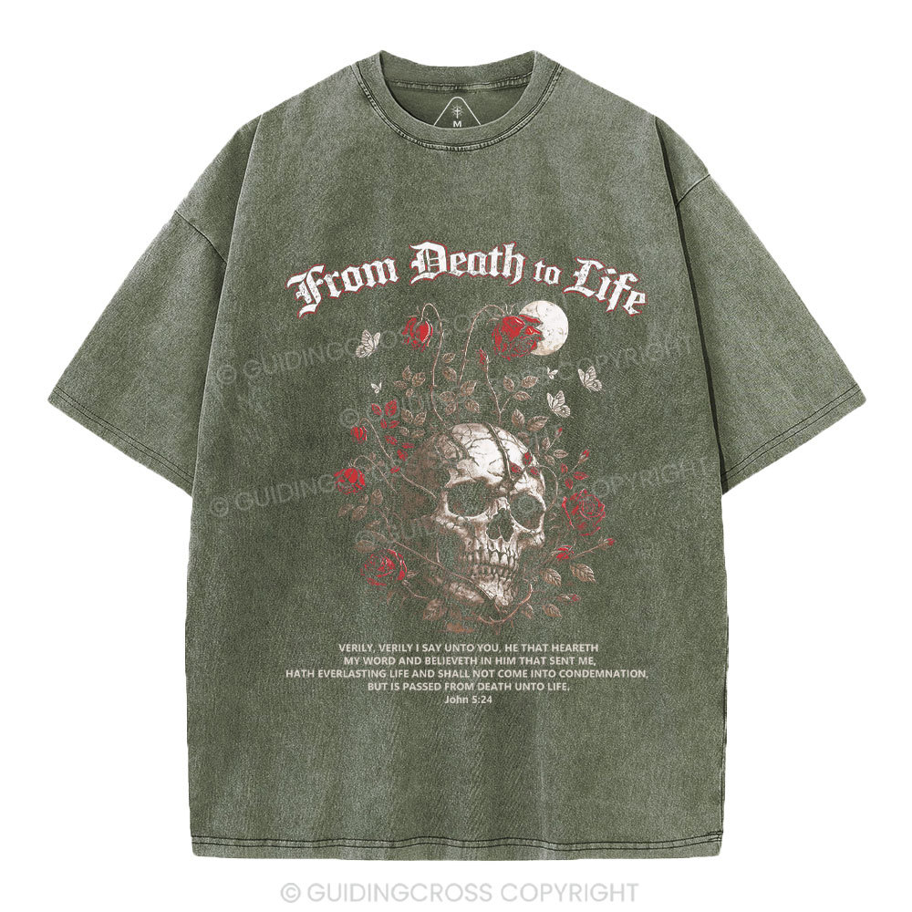 From Death To Life Christian Washed T-Shirt