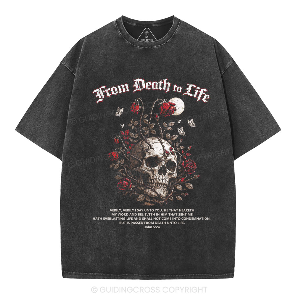 From Death To Life Christian Washed T-Shirt