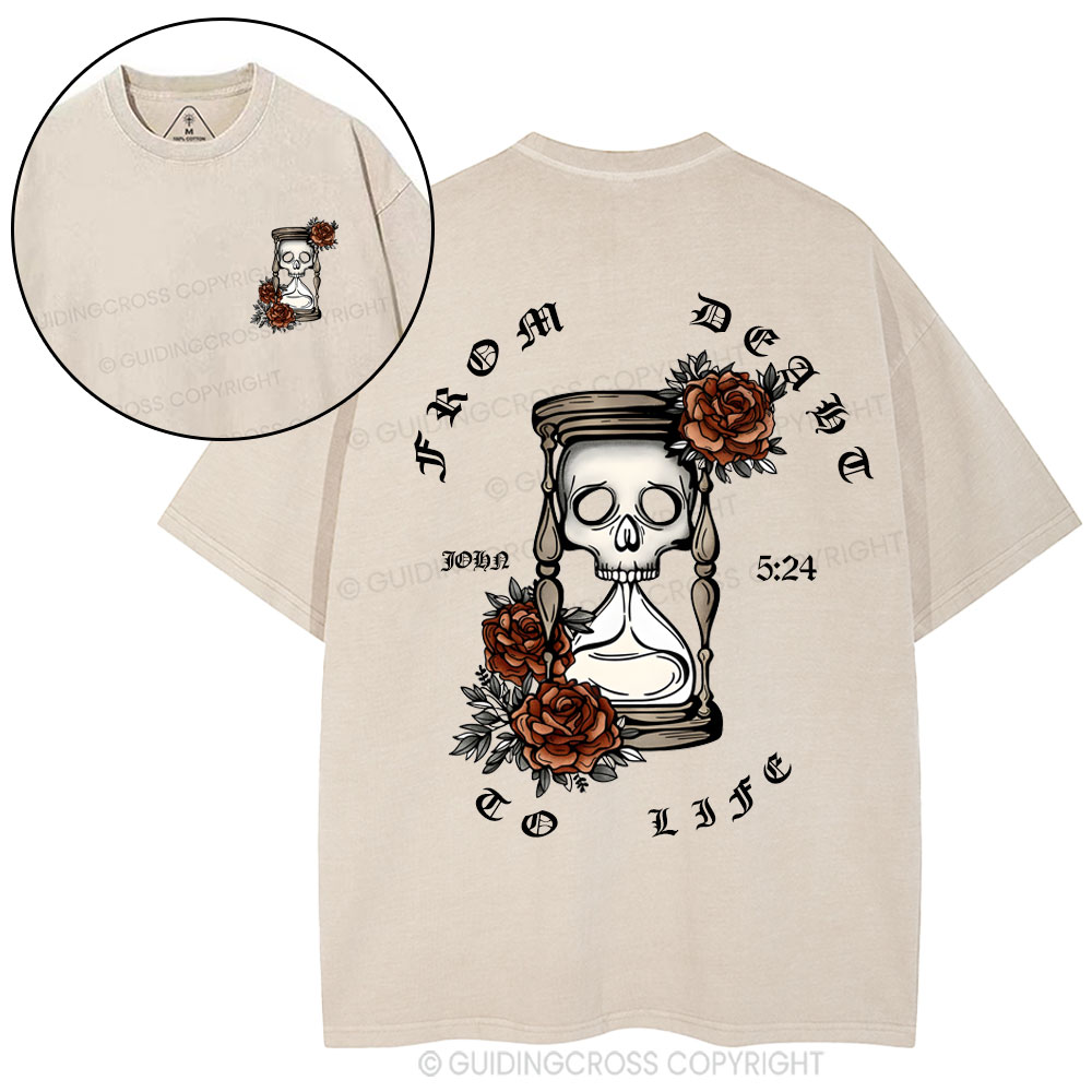 From Death To Life Christian Washed T-Shirt