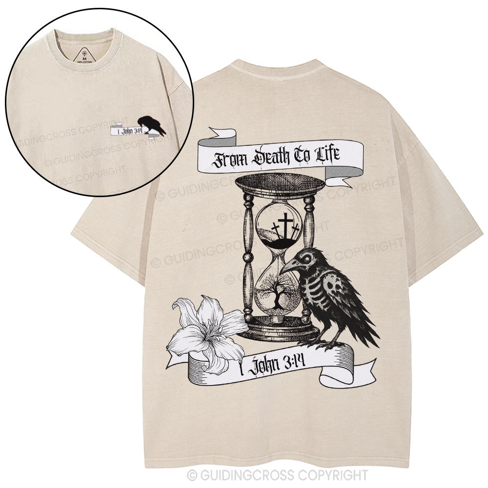 From Death To Life Christian Washed T-Shirt