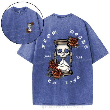 From Death To Life Christian Washed T-Shirt