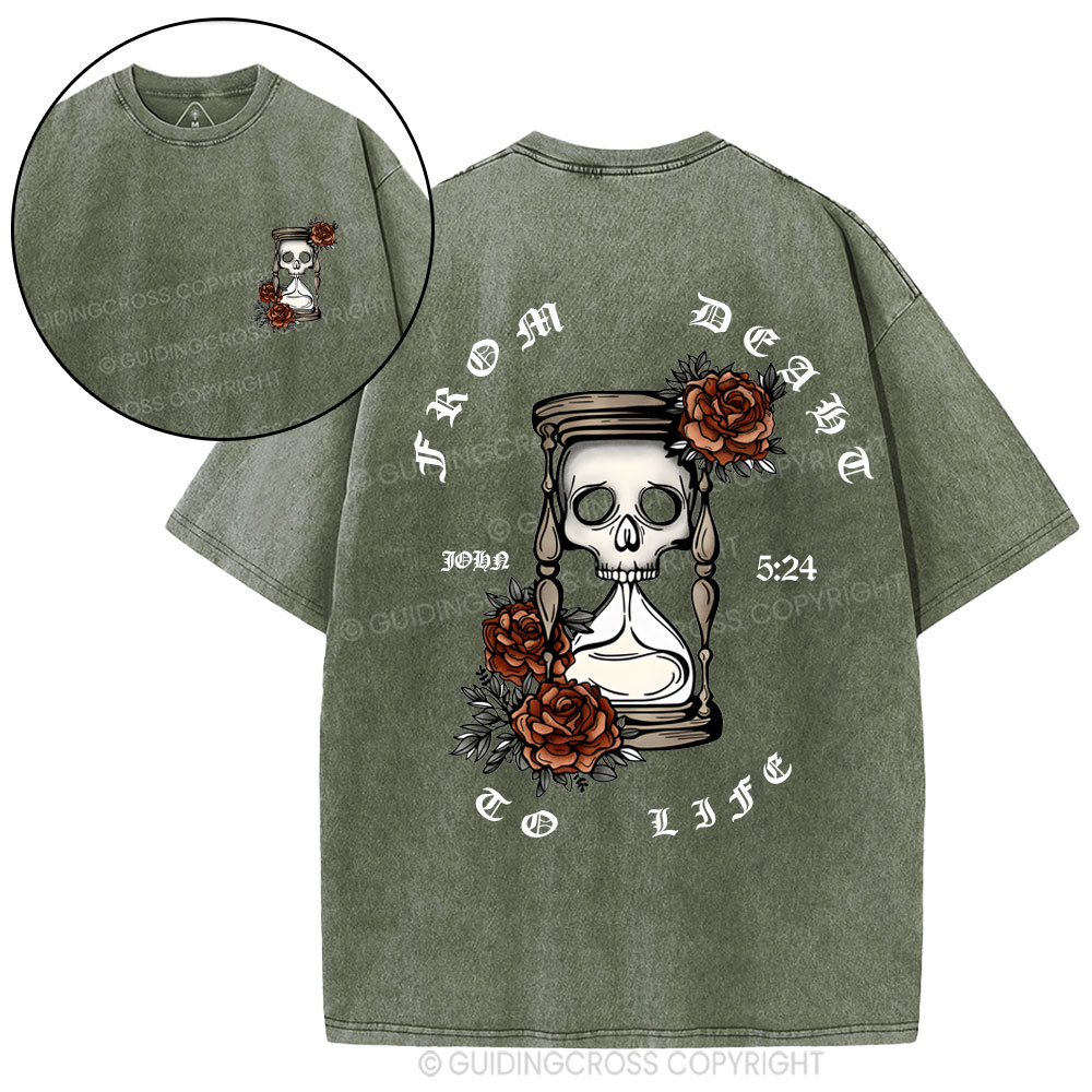 From Death To Life Christian Washed T-Shirt