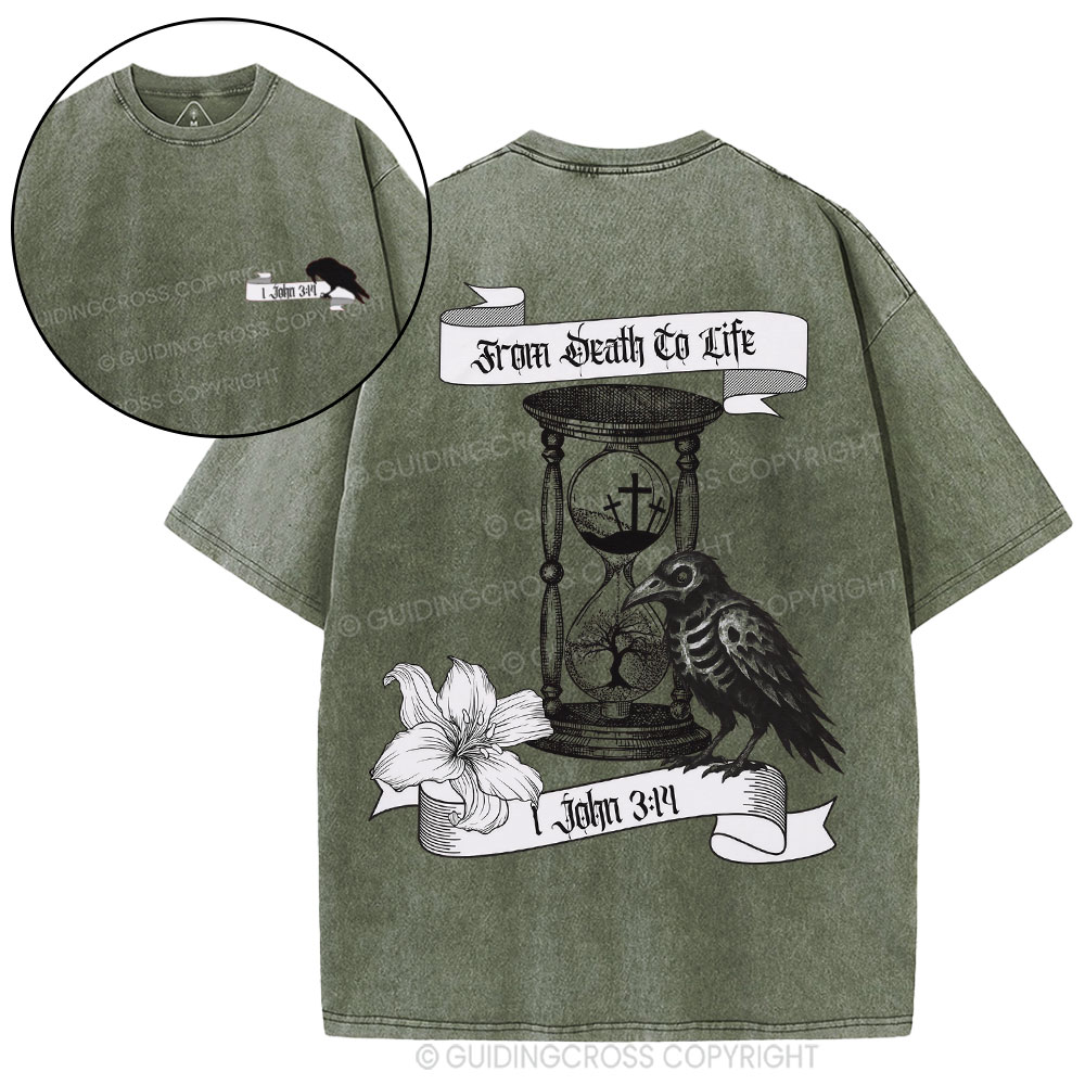 From Death To Life Christian Washed T-Shirt
