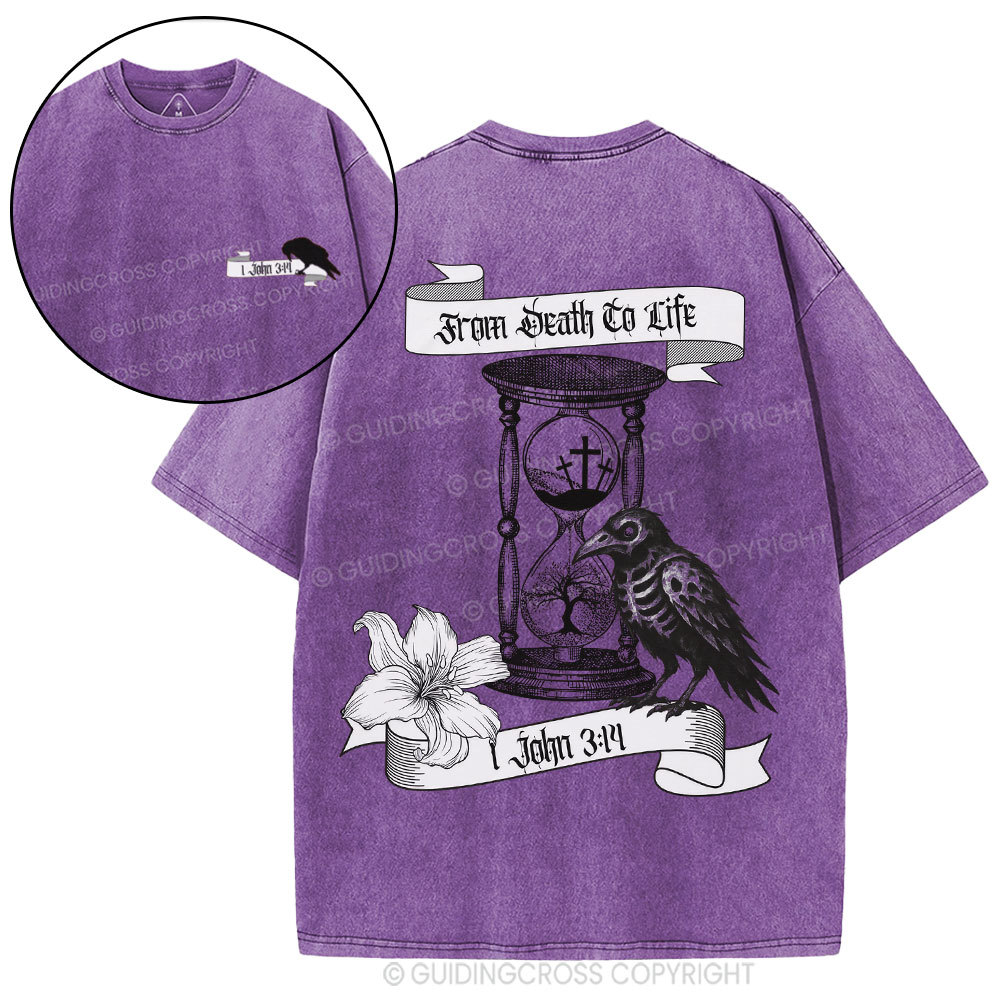 From Death To Life Christian Washed T-Shirt