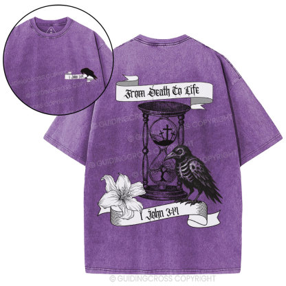 From Death To Life Christian Washed T-Shirt