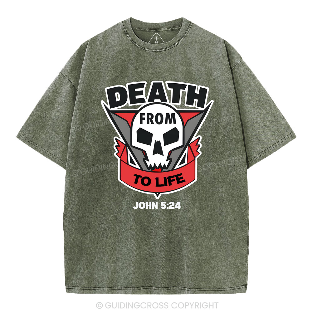 From Death To Life Christian Washed T-Shirt