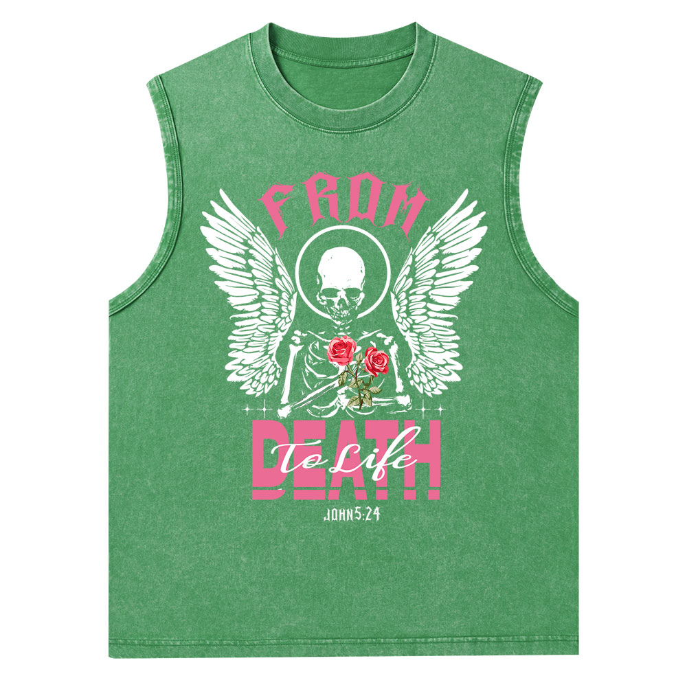 From Death To Life Christian Washed Tank Top