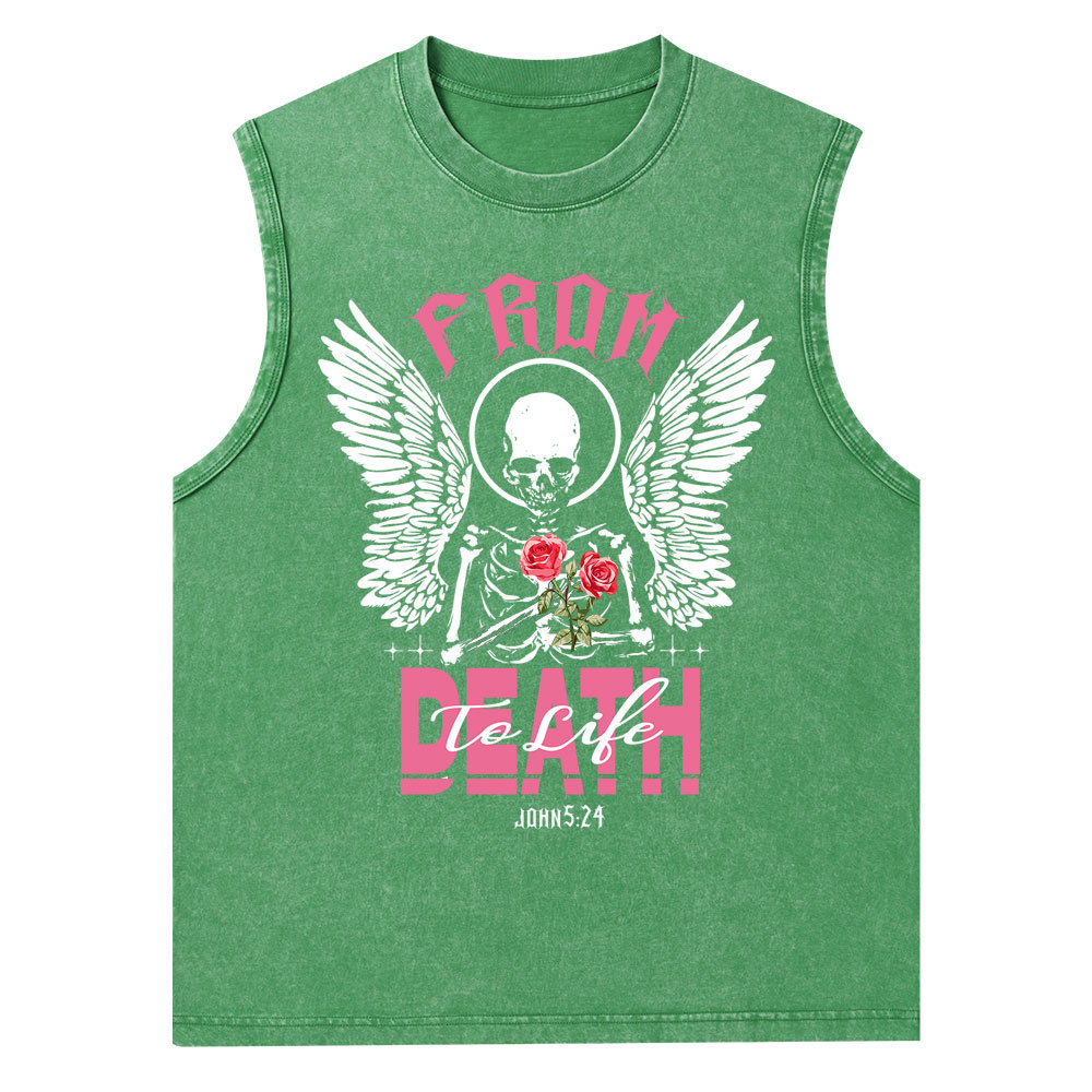 From Death To Life Christian Washed Tank Top