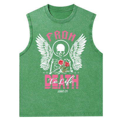 From Death To Life Christian Washed Tank Top