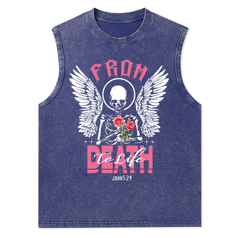 From Death To Life Christian Washed Tank Top