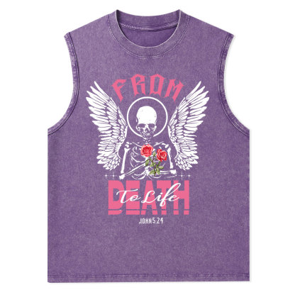 From Death To Life Christian Washed Tank Top