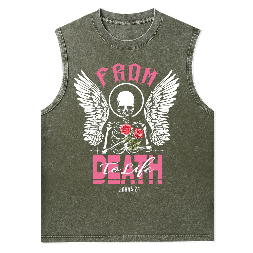 From Death To Life Christian Washed Tank Top
