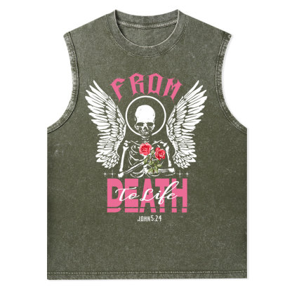 From Death To Life Christian Washed Tank Top