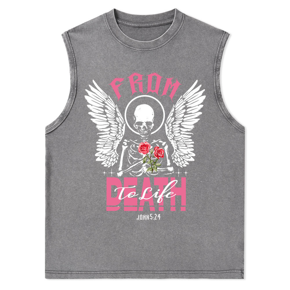 From Death To Life Christian Washed Tank Top