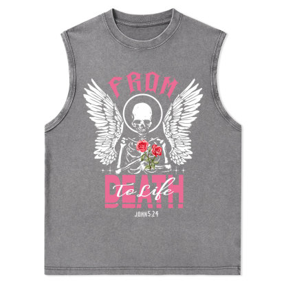 From Death To Life Christian Washed Tank Top