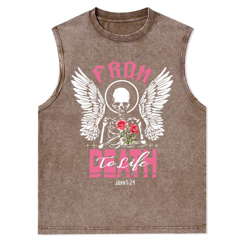 From Death To Life Christian Washed Tank Top