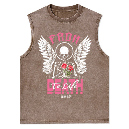 From Death To Life Christian Washed Tank Top