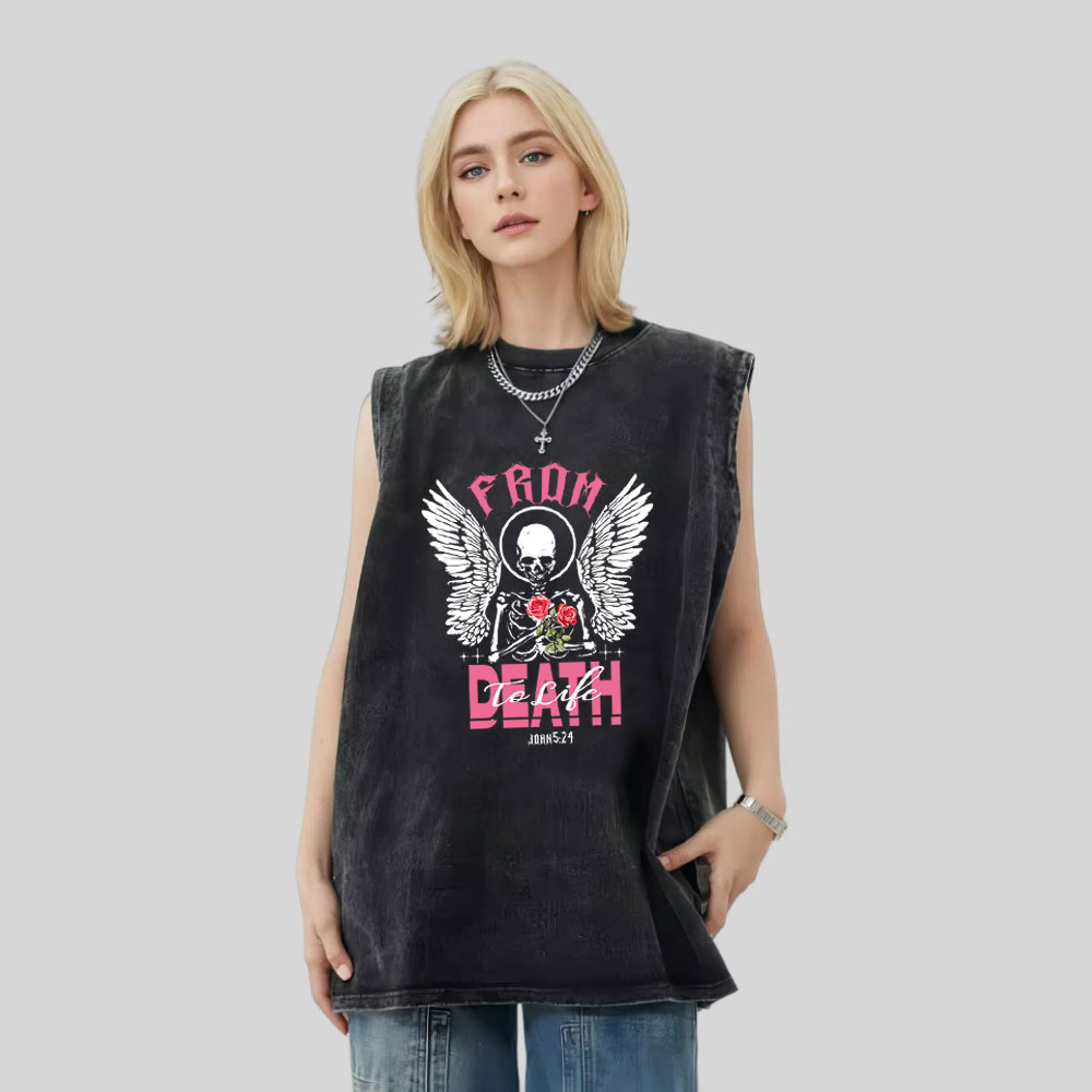 From Death To Life Christian Washed Tank Top