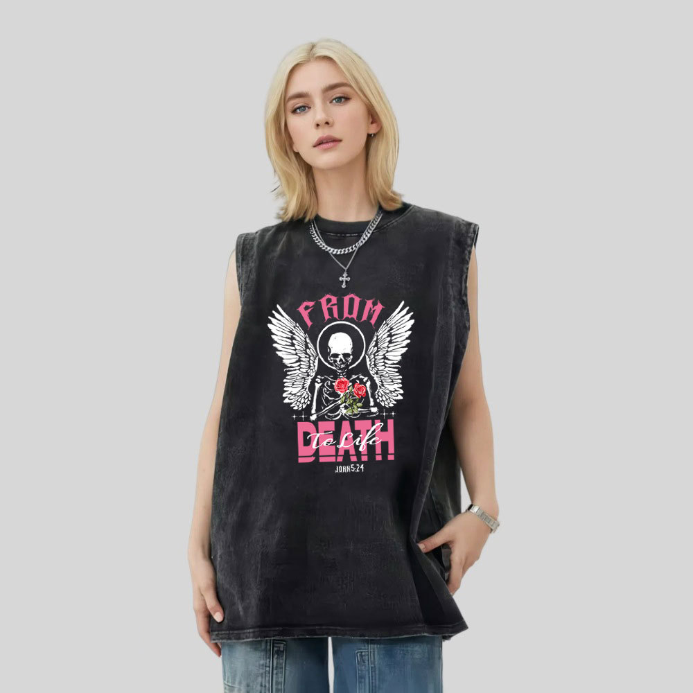 From Death To Life Christian Washed Tank Top