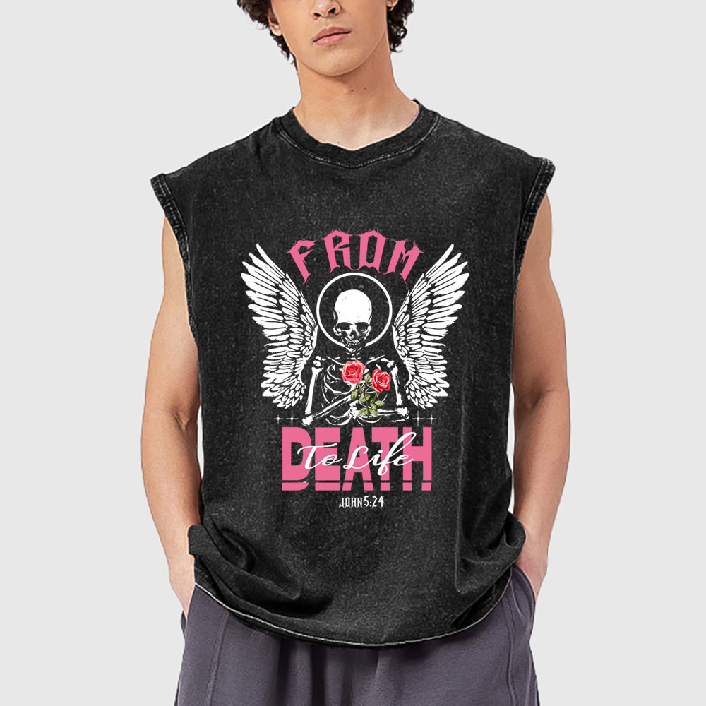 From Death To Life Christian Washed Tank Top