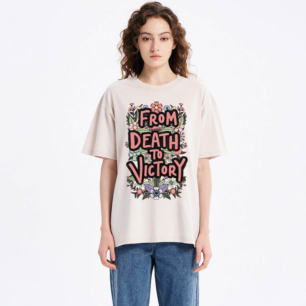 From Death To Victory Christian Washed T-Shirt