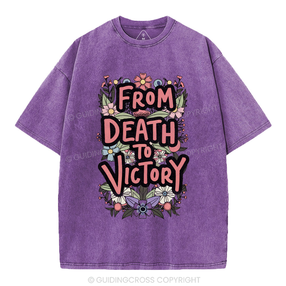 From Death To Victory Christian Washed T-Shirt