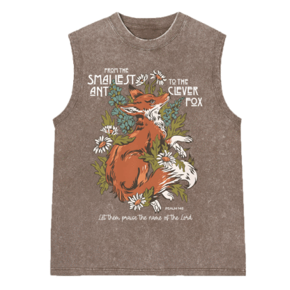 From The Smallest And To The Clever Fox Christian Washed sleeveless Tee