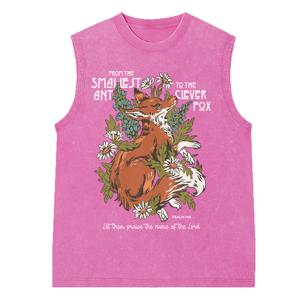 From The Smallest And To The Clever Fox Christian Washed sleeveless Tee