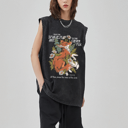 From The Smallest And To The Clever Fox Christian Washed sleeveless Tee