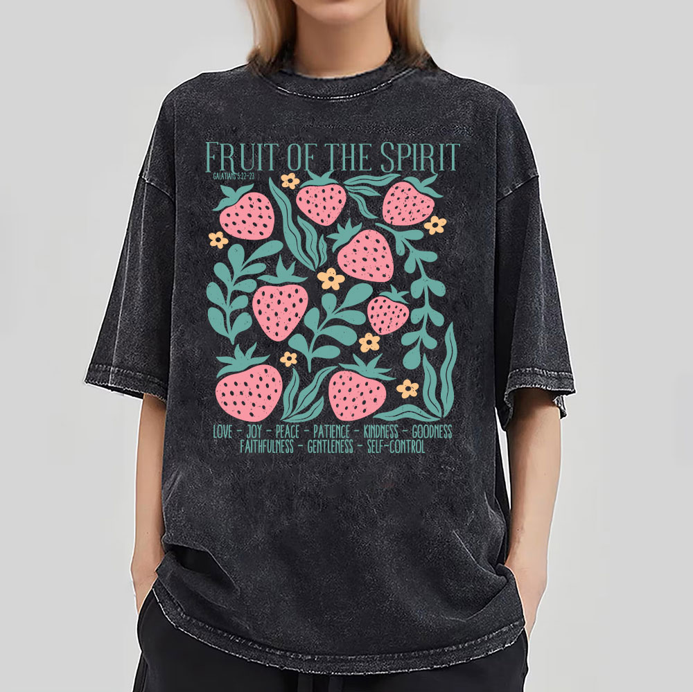 Fruit Of Spirit Christian Washed T-Shirt
