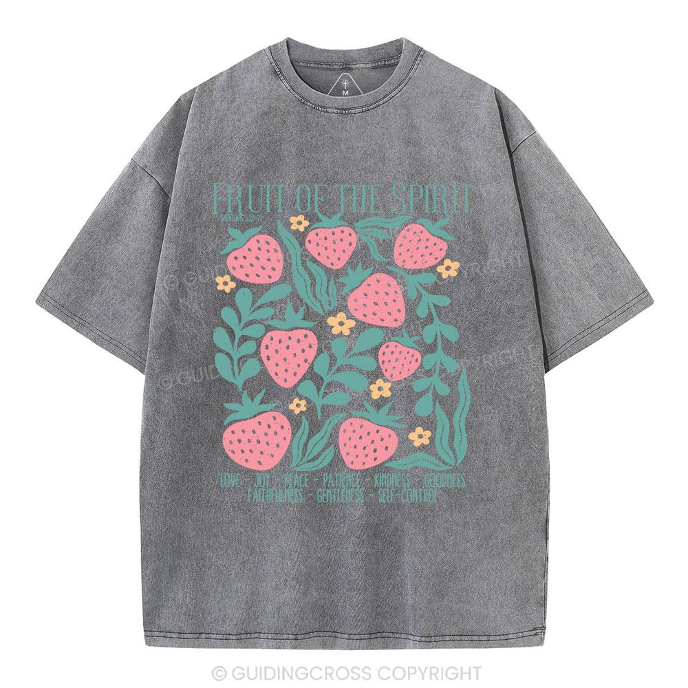 Fruit Of Spirit Christian Washed T-Shirt Sale - GuidingCross