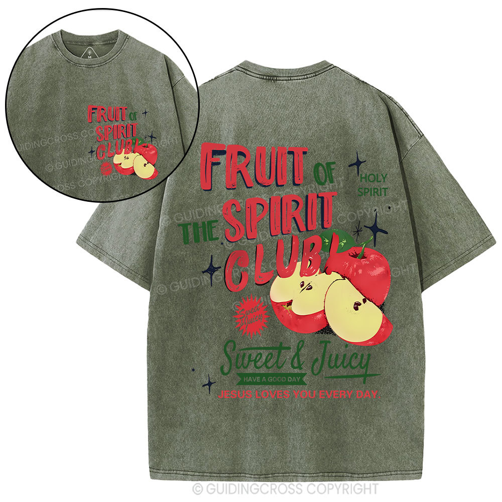 Fruit Of Spirt Club Christian Washed T-Shirt