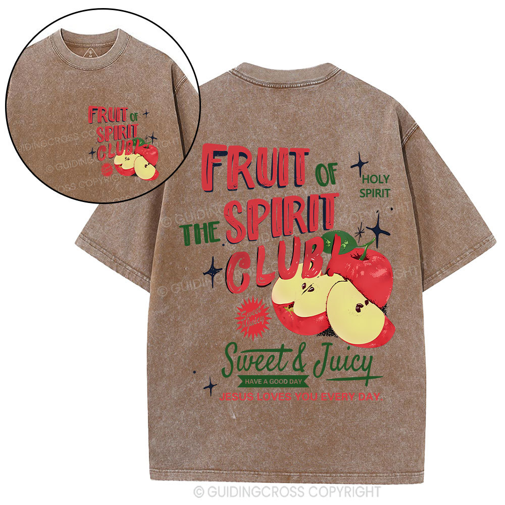 Fruit Of Spirt Club Christian Washed T-Shirt