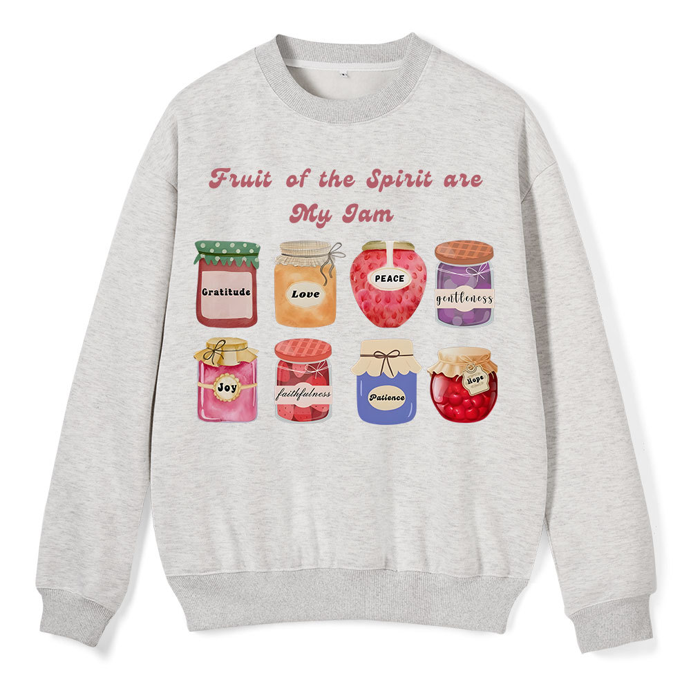 Fruit Of The Spirit Are My Jam Christian Fleece Sweatshirt